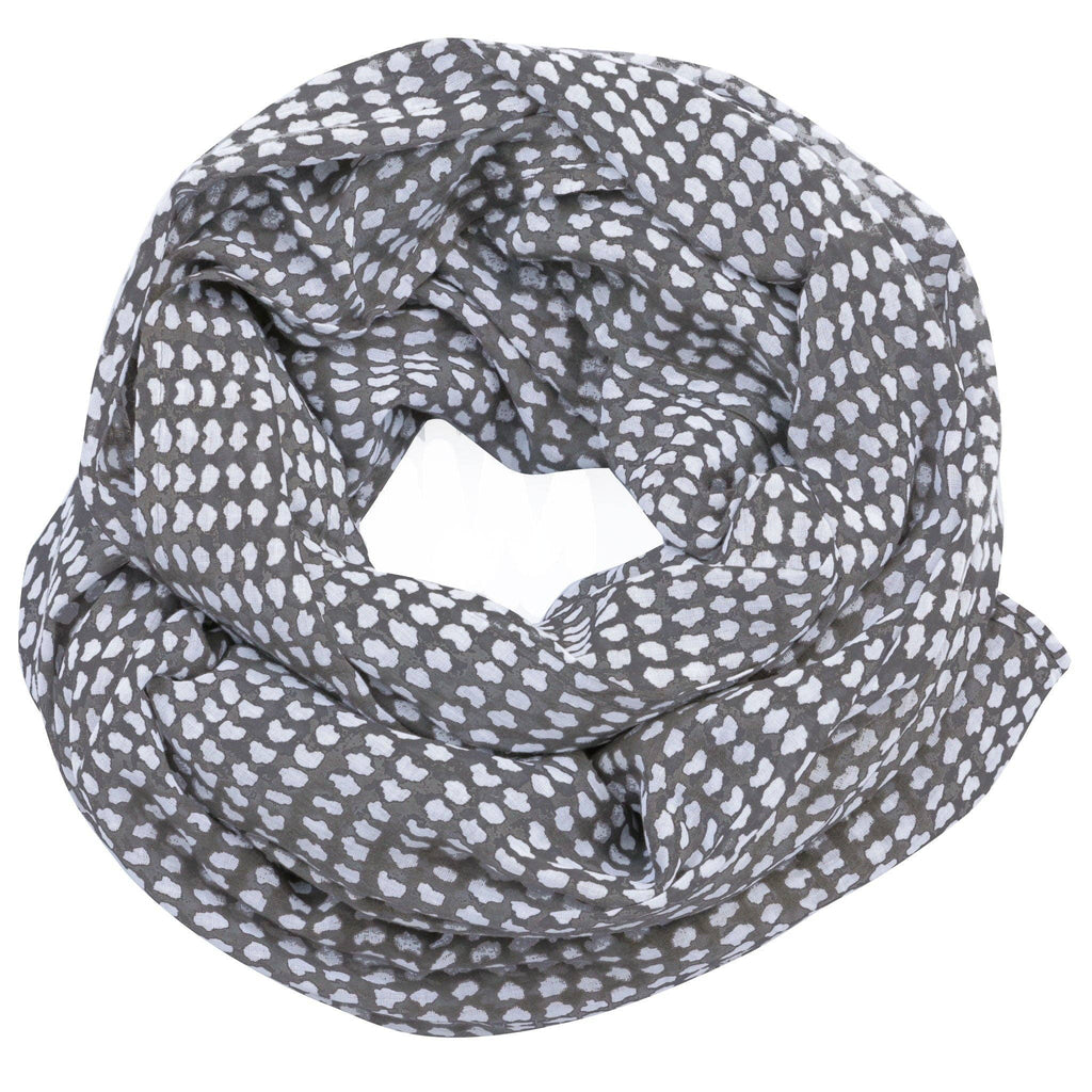 Dark Gray/White Dot Block Printed Scarf