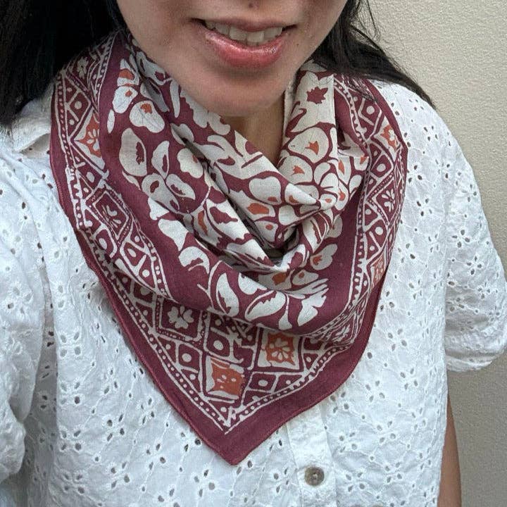 Batik Bandana – Plum Haze | Floral | Purple