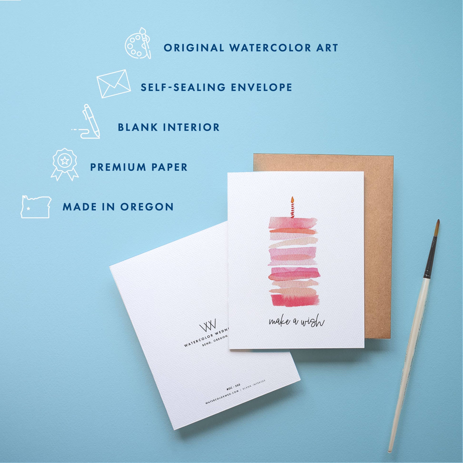 Pink Cake Birthday Card