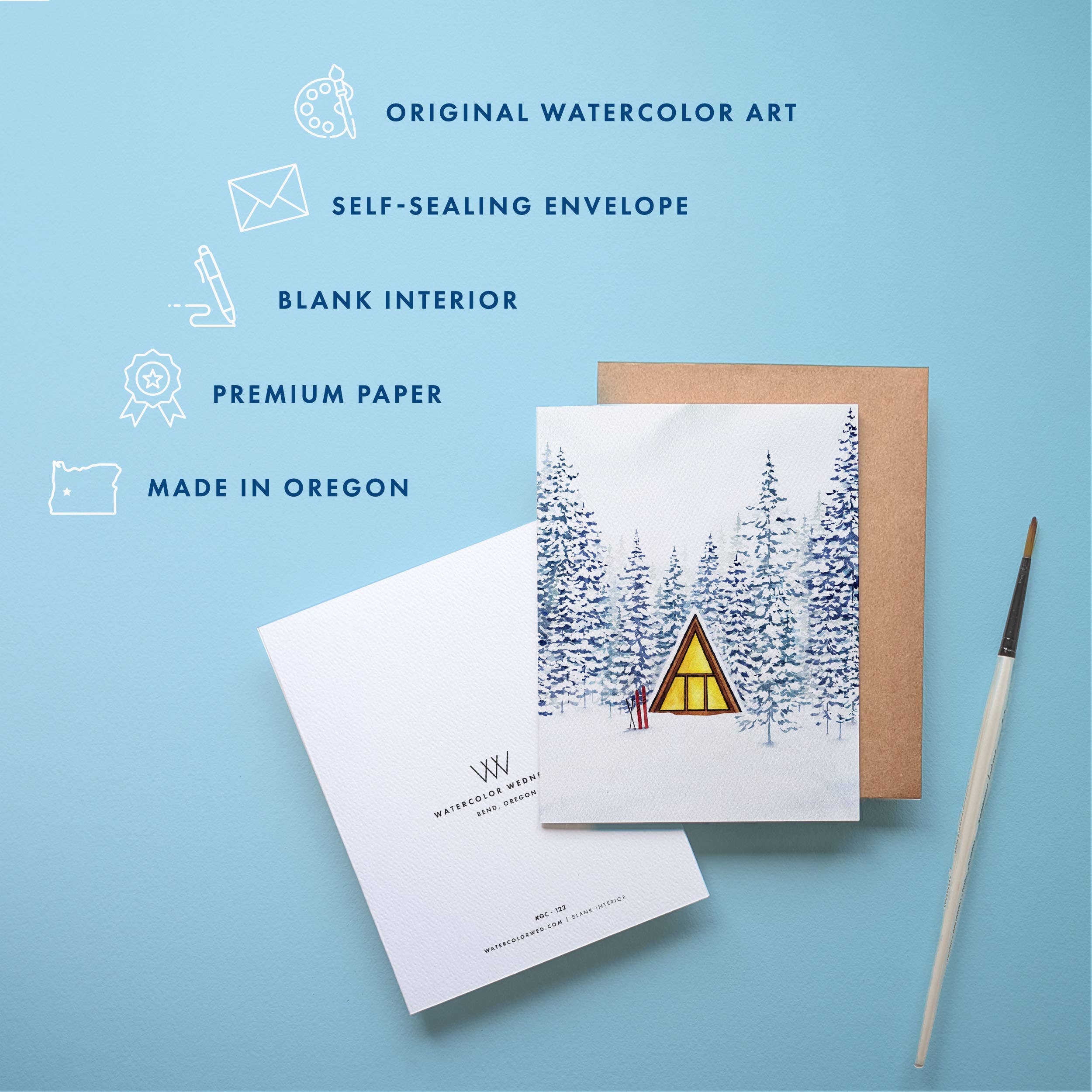 Snowy Cabin Greeting Card