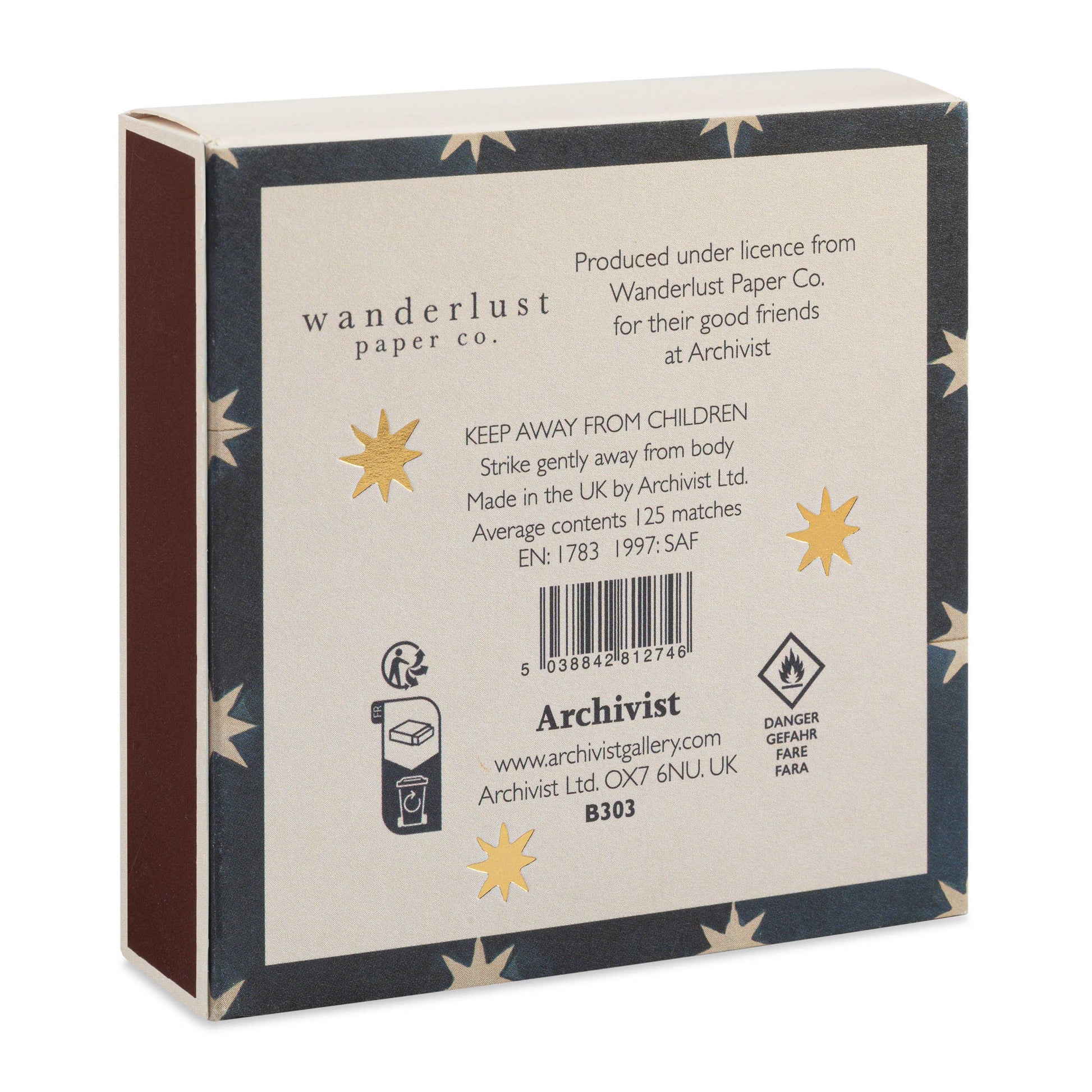 Navy Star Tile by Wanderlust | Square Safety Matches